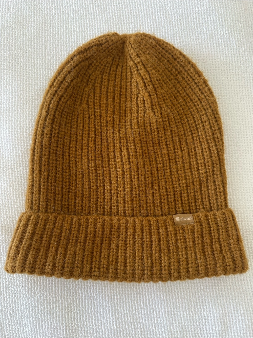 Madewell Fold-Over Ribbed Beanie - Camel Brown